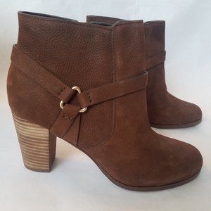 COLE HAAN Calixta Leather Nubuck Ankle bootie